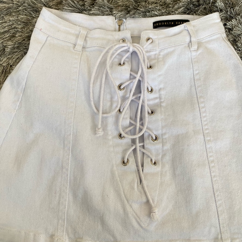 White Jean Skirt